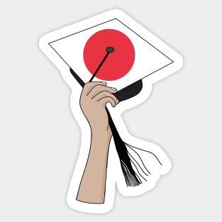 Holding the Square Academic Cap Japan Sticker